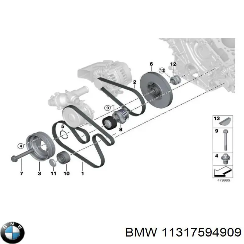 11317594909 BMW заспокоювач ланцюга грм