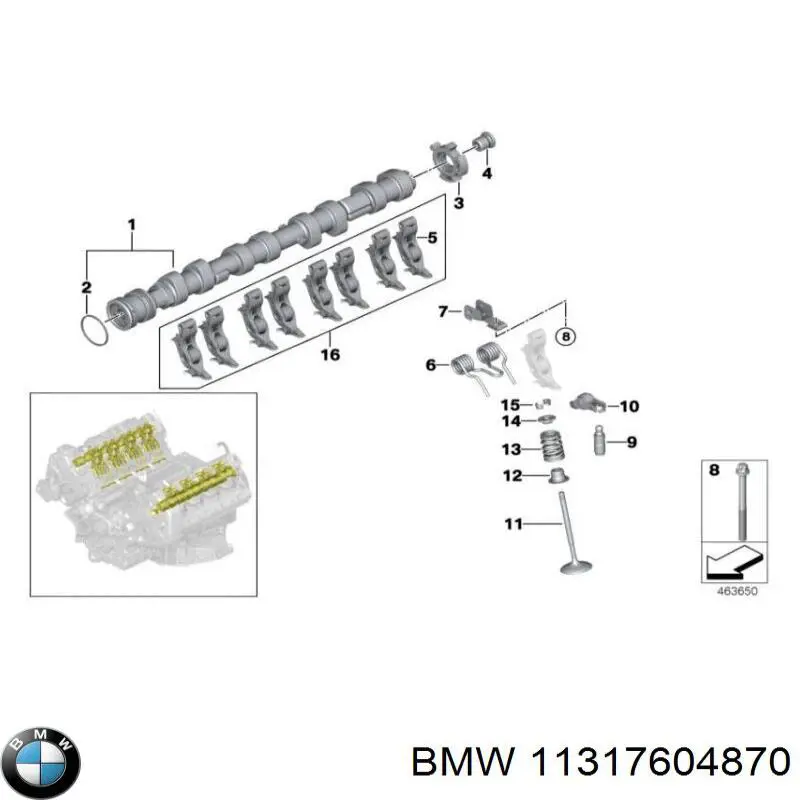 Шток двигуна, впускний BMW 11317604870 ціна, від 141.08 USD