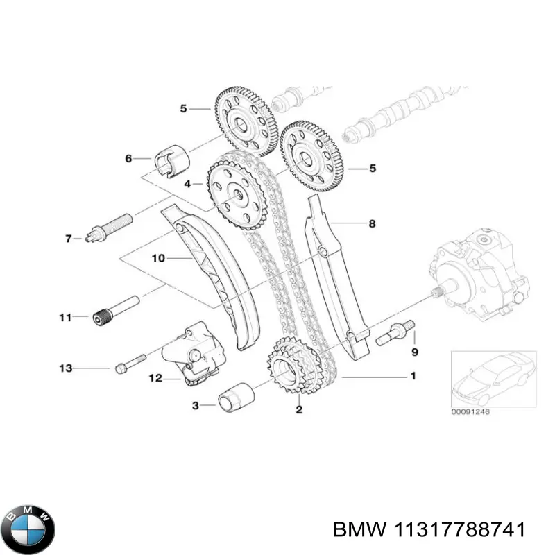 11317788741 BMW Шестерня приводу розподільного валу