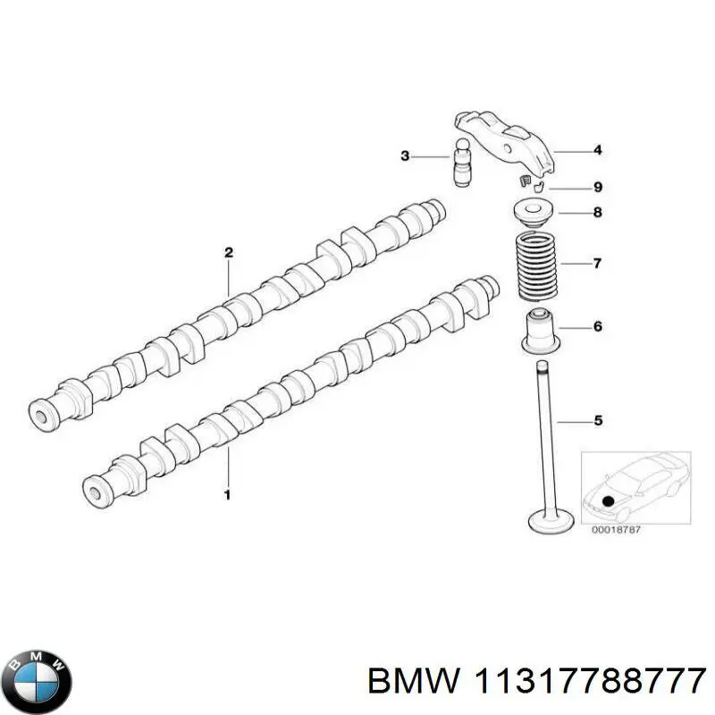 Розподільний вал двигуна випускний BMW 11317788777 ціна, від 82.87 USD