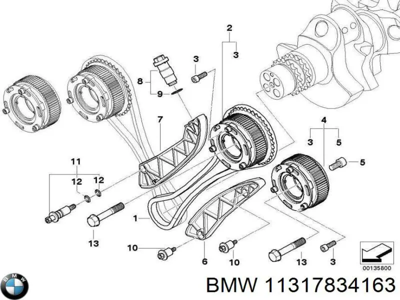 Купити 11317834163 BMW Ланцюг ГРМ, розподілвала