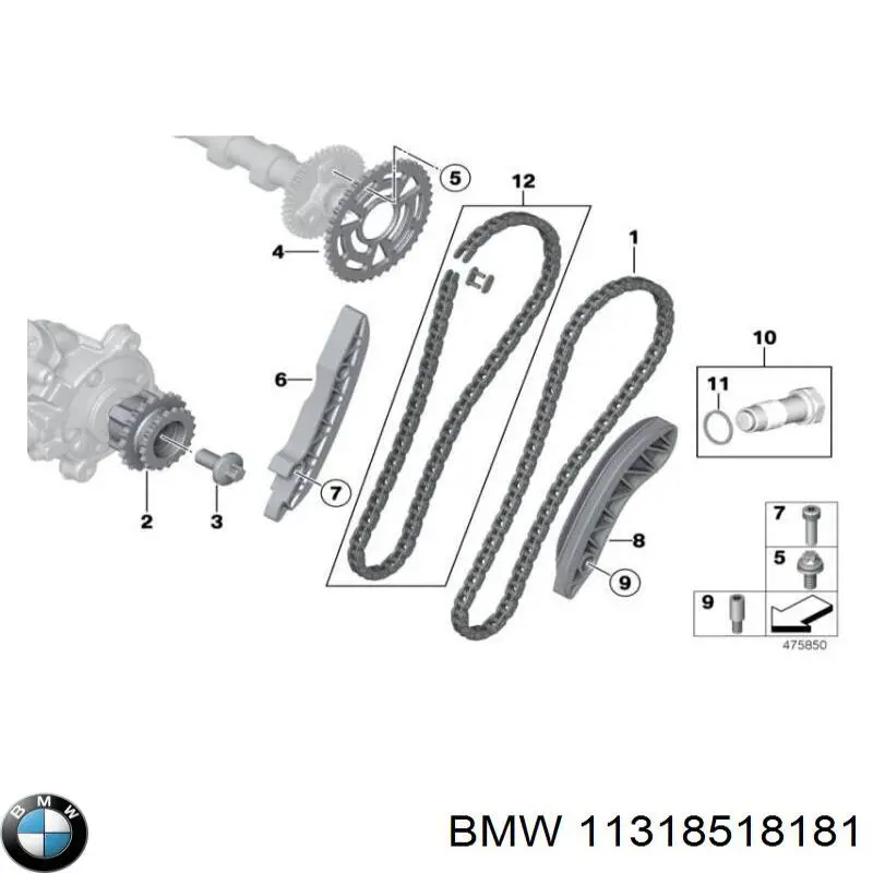 Зірочка-шестерня приводу распредвала двигуна на BMW 5 (G30, F90)