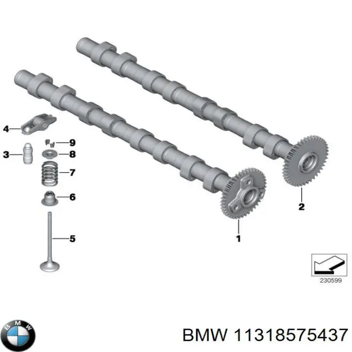 11318506076 BMW розподільний вал двигуна впускний
