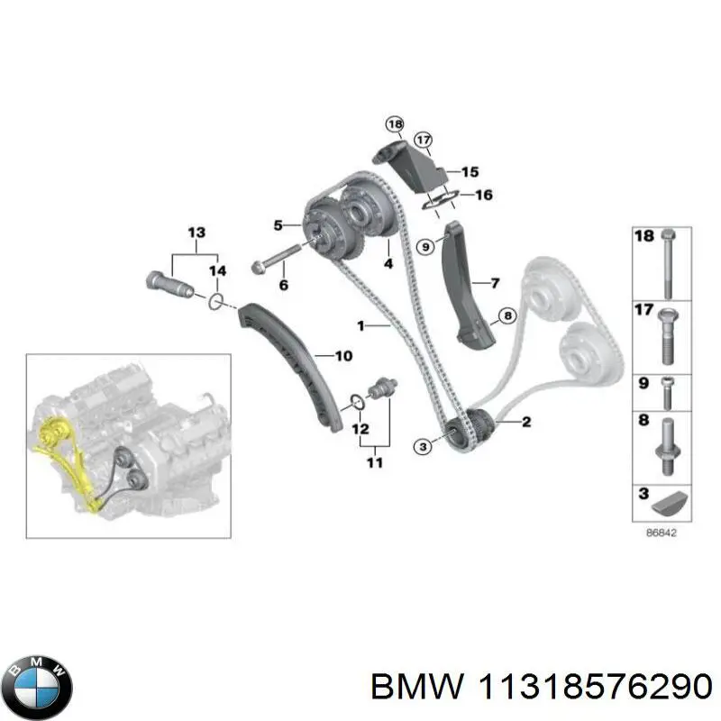 11318576290 BMW Заспокоювач ланцюга ГРМ
