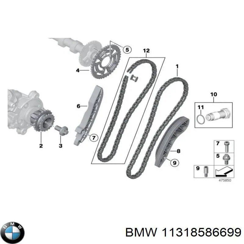 Купити 11318586699 BMW Натягувач ланцюга ГРМ