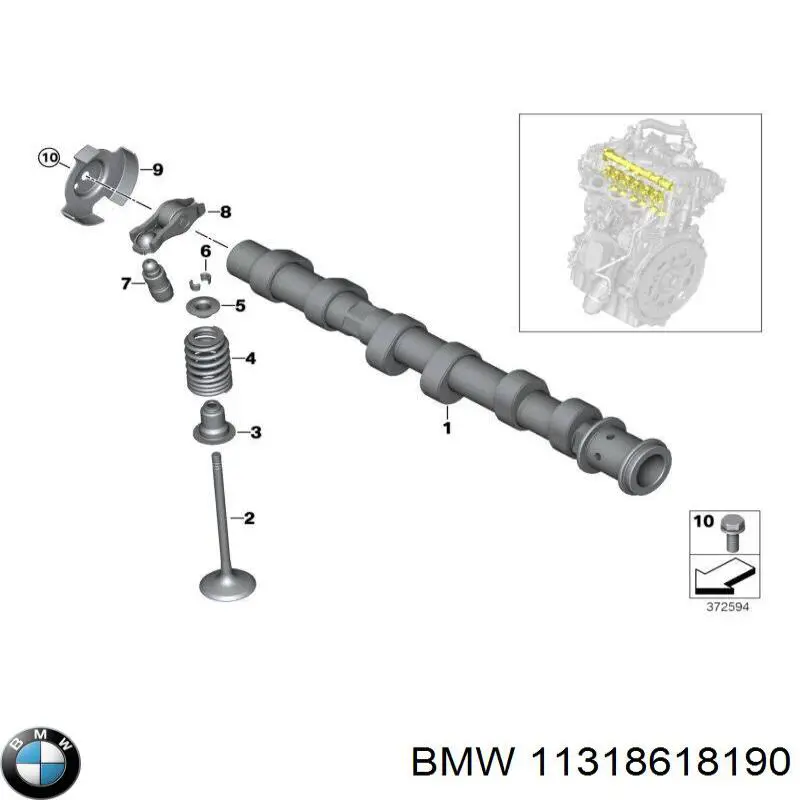 Купити 11318618190 BMW Розподільний вал впускний