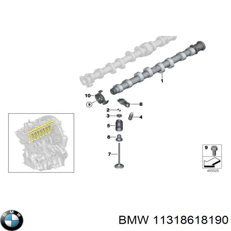 11318618190 BMW Розподільчий вал впускний