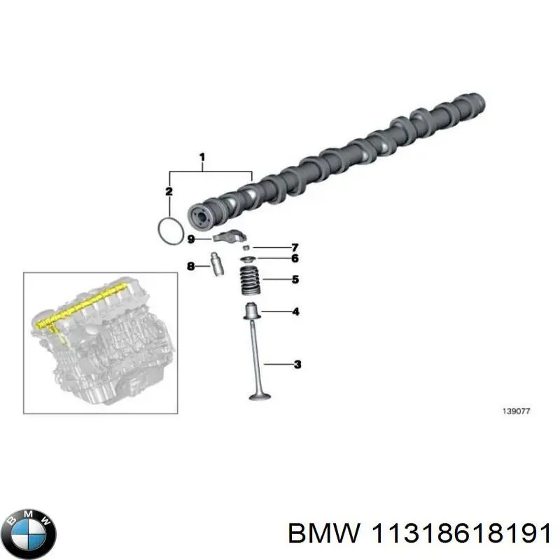 Купити 11318618191 BMW Розподільний вал двигуна випускний