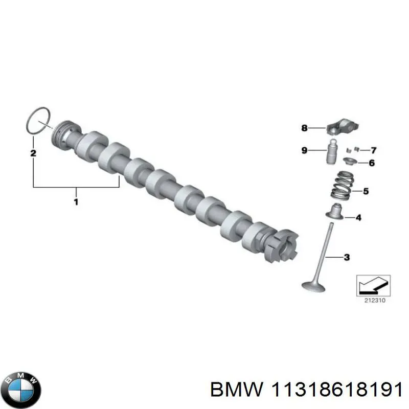 Розподільний вал двигуна випускний BMW 11318618191 ціна, від 884.15 USD