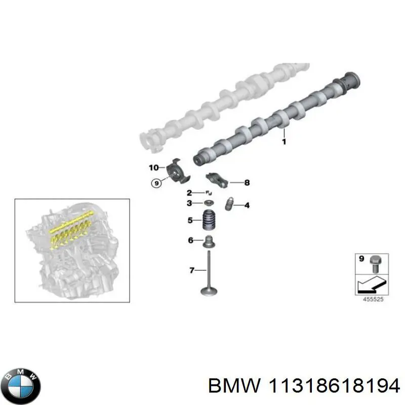 11318618194 BMW Розподільчий вал впускний