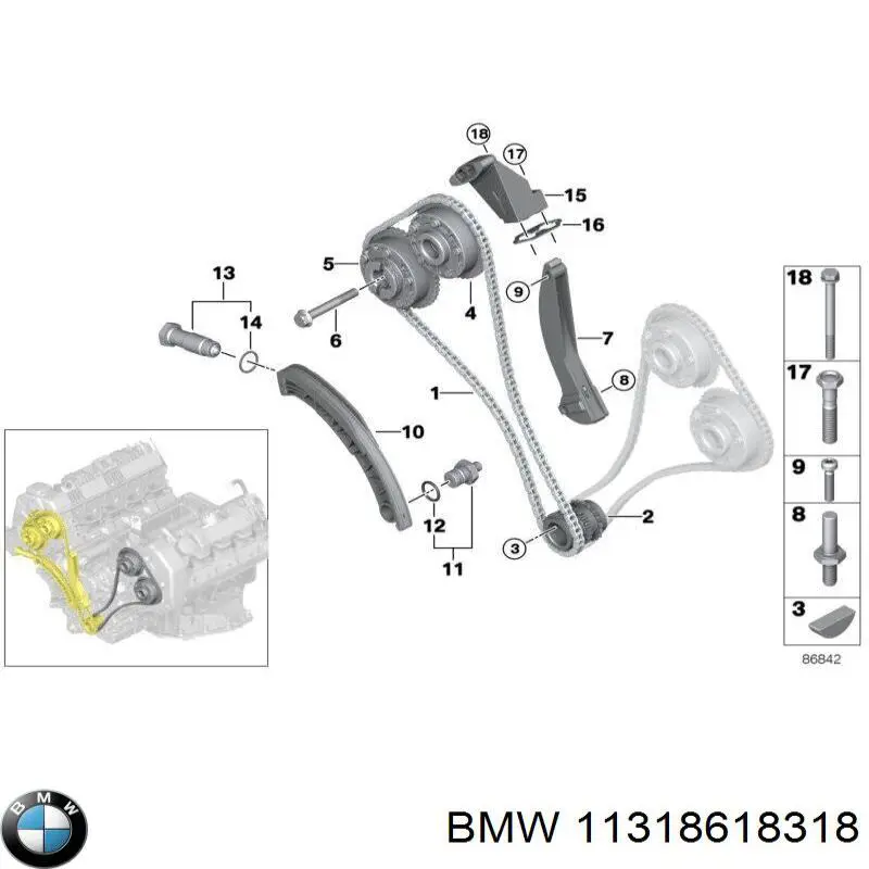 Ланцюг BMW 11318618318 ціна, від 114.02 USD