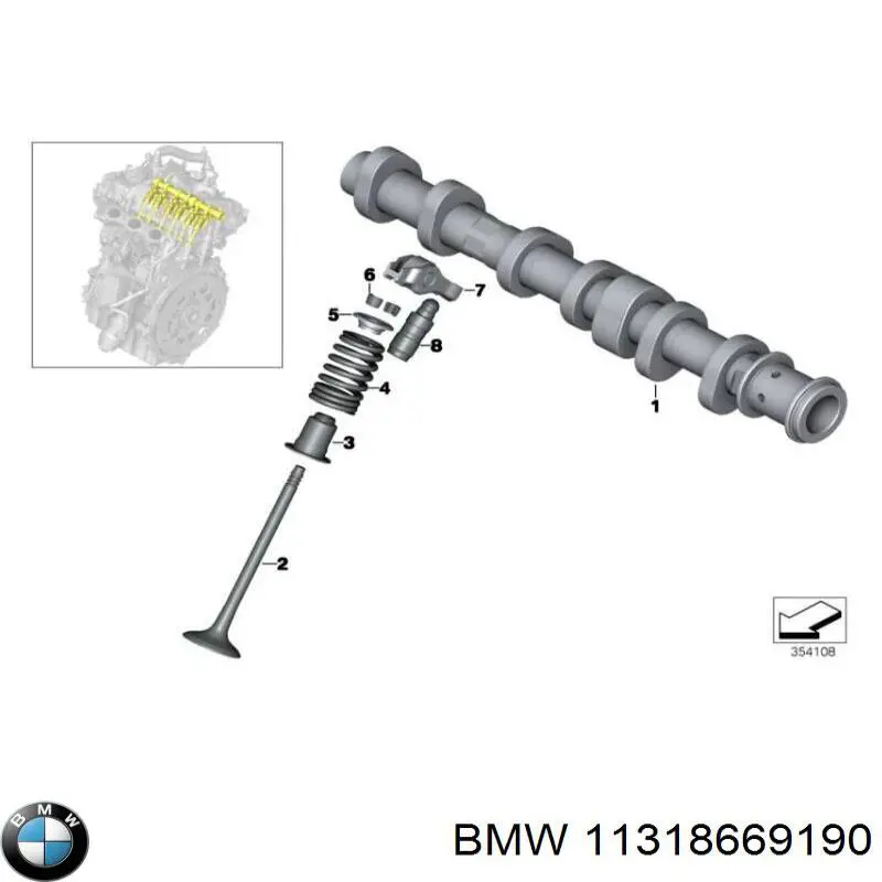 Купити 11318669190 BMW Розподільний вал двигуна випускний