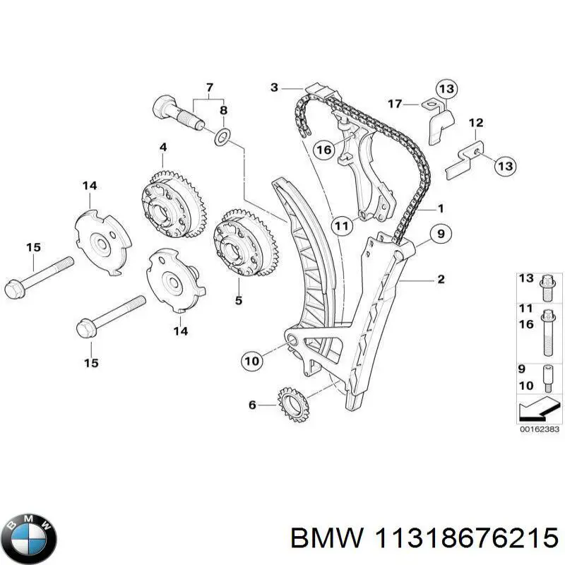 Вісь натягувача привідного ременя BMW 11318676215 ціна, від 13.84 USD