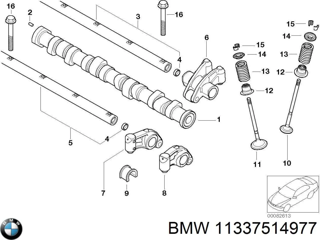 11337514977 BMW Коромисло клапана (рокер), впускний