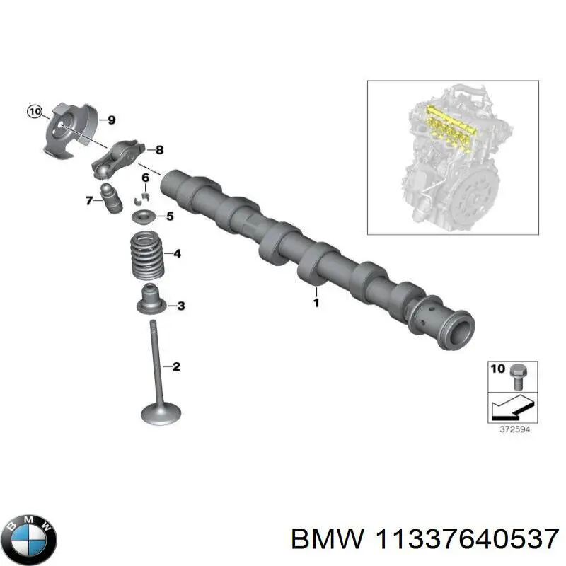 11337640537 BMW коромисло клапана (рокер, впускний)