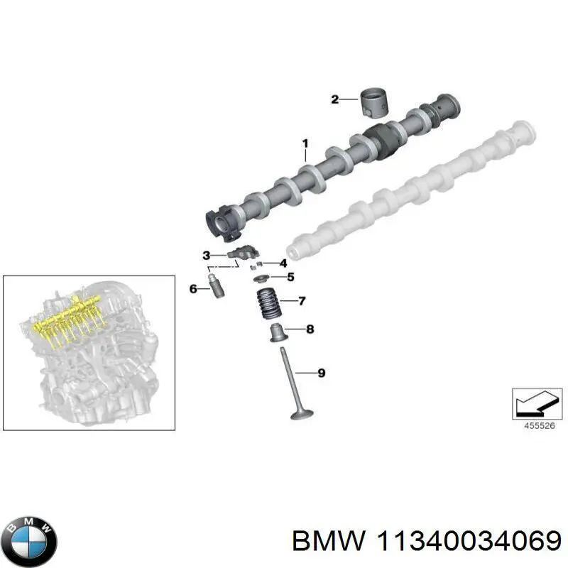 11340034069 BMW сальник клапана (маслознімний, випускного, комплект)