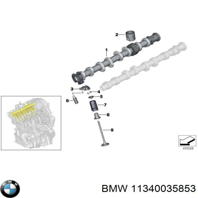 11340035853 BMW сальник клапана (маслознімний, випускного, комплект)