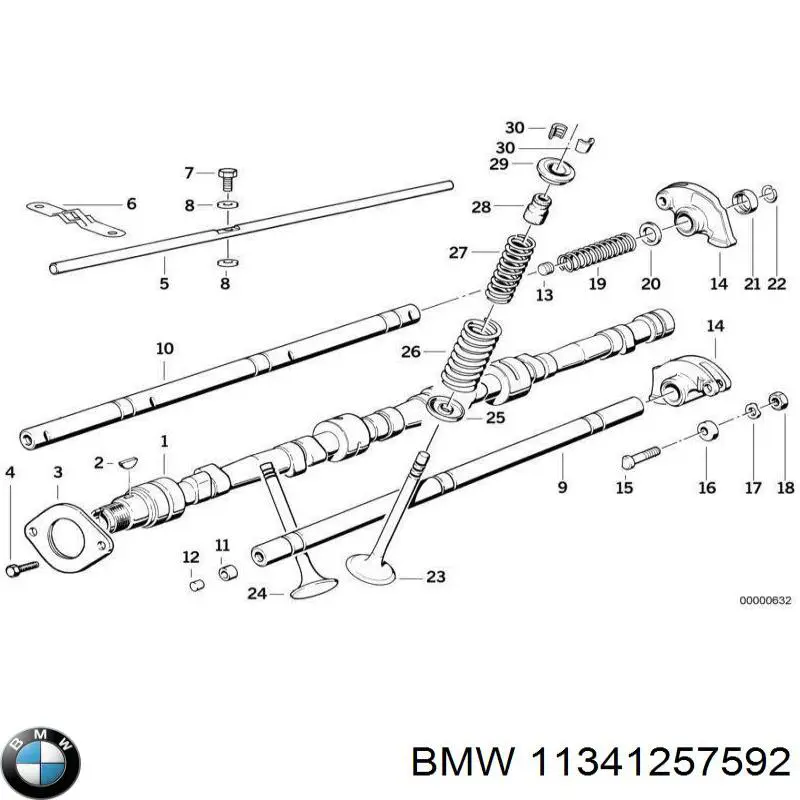 Клапан впускний BMW 11341257592 ціна, від 111.66 USD