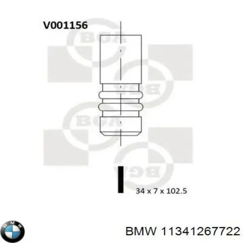 11341267722 BMW клапан випускний