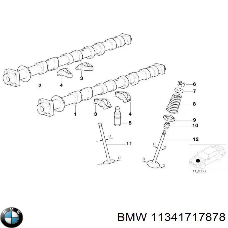 Клапан випускний 11341717878 BMW