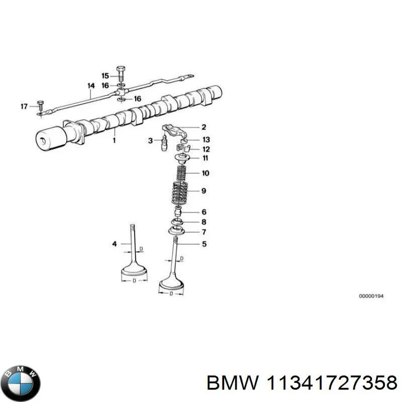 11341727358 BMW клапан впускний