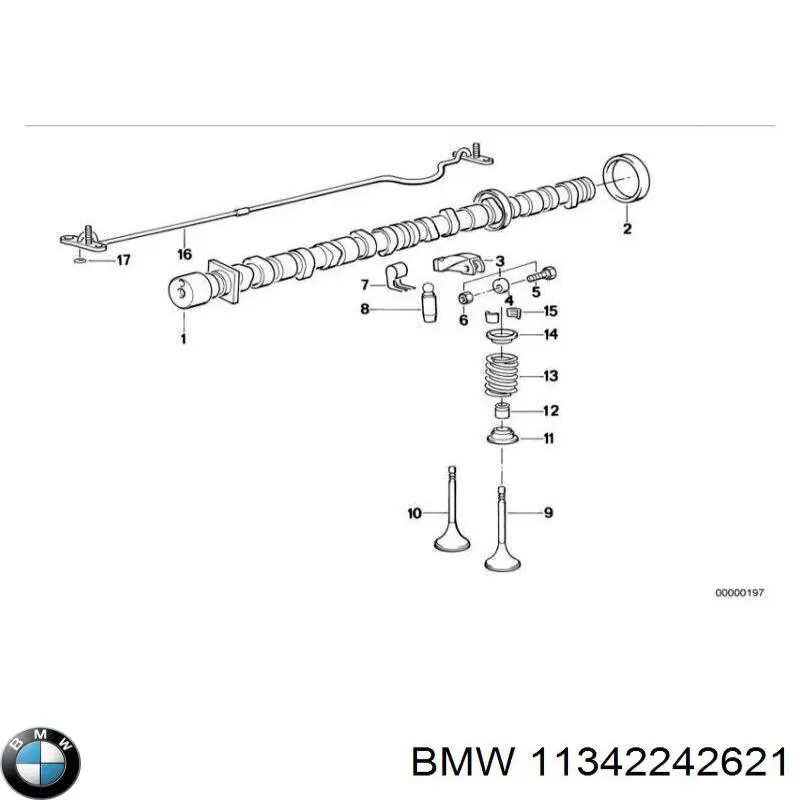 Клапан впускний BMW 11342242621 ціна, від 17.10 USD
