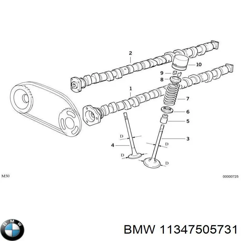 11341738219 BMW клапан випускний