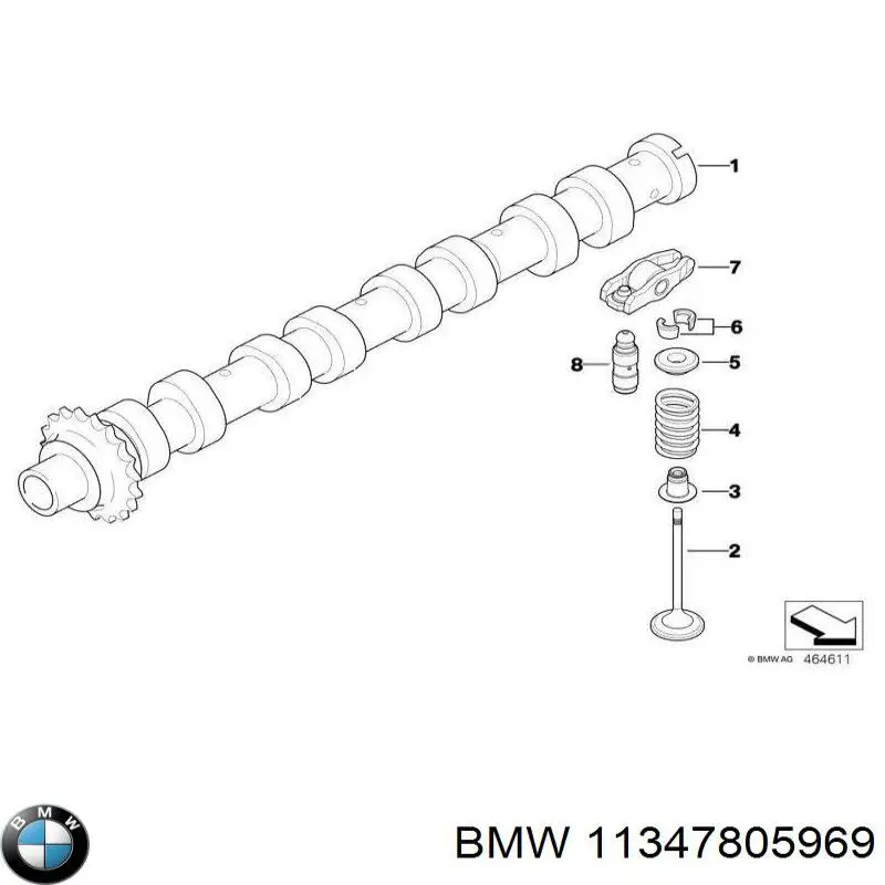 11347805969 BMW клапан випускний