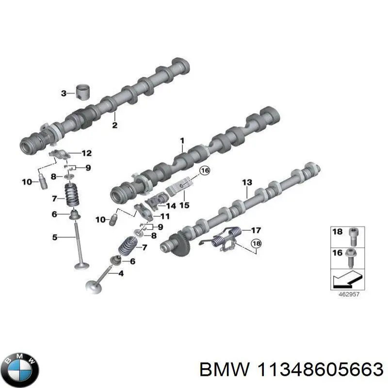 11348605663 BMW Випускний клапан двигуна