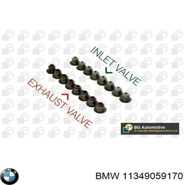 11349059170 BMW сальник клапана (маслознімний, впуск/випуск, комплект на мотор)