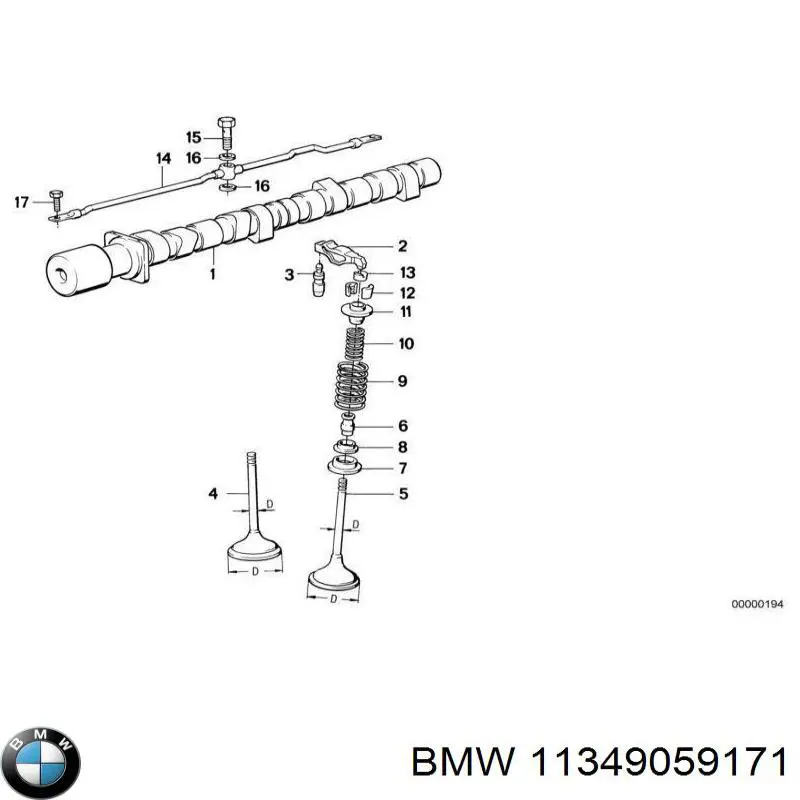 11349059171 BMW сальник клапана (маслознімний, впуск/випуск, комплект на мотор)