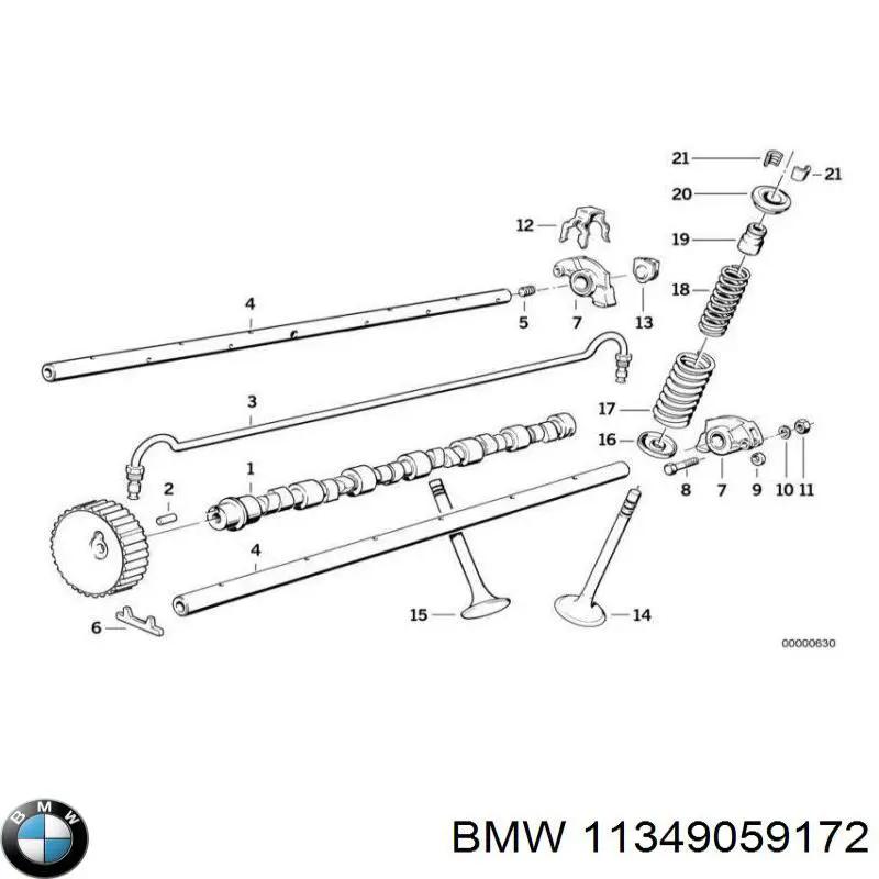 Сальник клапана (маслознімний), впуск/випуск, комплект на мотор 11349059172 BMW