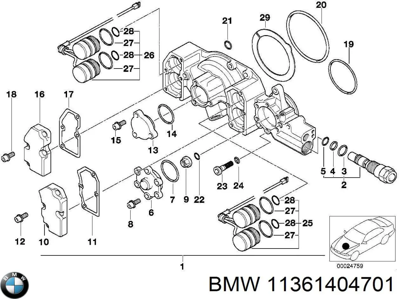 Регулятор фаз газорозподілу BMW 11361404701 ціна, від 3361.81 USD