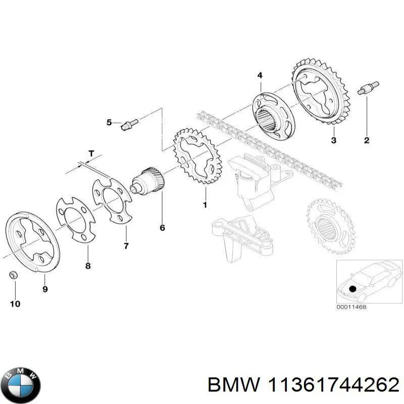 Зірка-шестерня розподільного валу двигуна,випускного 1744262 BMW
