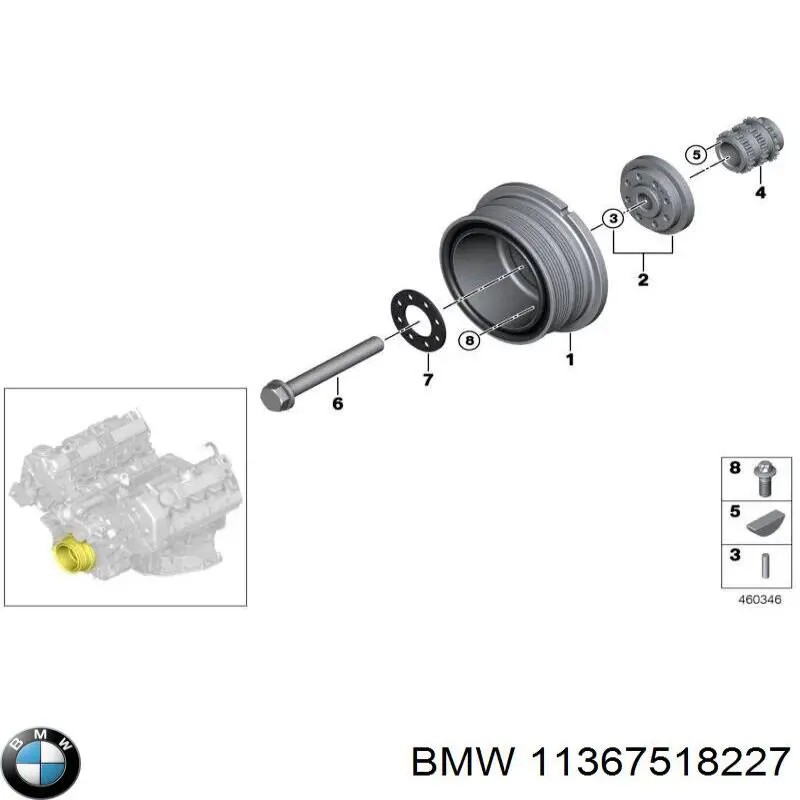 Зірка-шестерня розподільного валу двигуна, впускного BMW 11367518227 ціна, від 126.66 USD