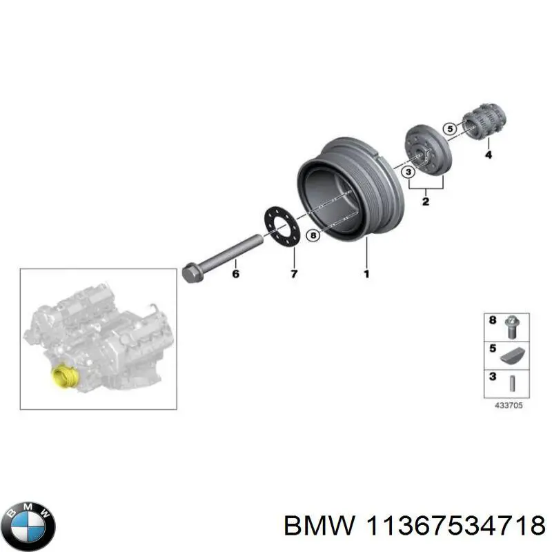 Купити 11367534718 BMW Зірка-шестерня розподільного валу двигуна, впускного правого