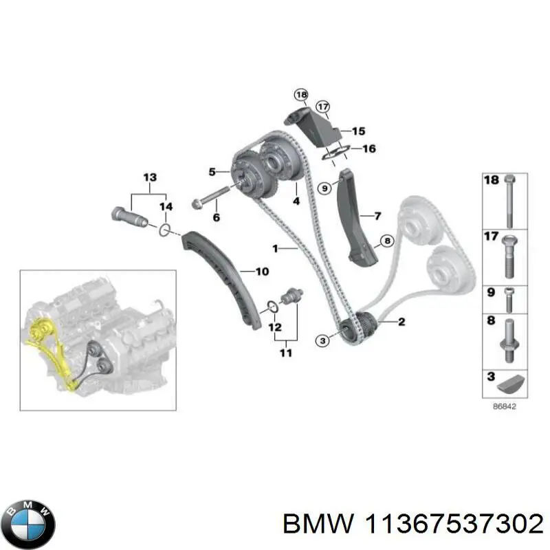 Зірка-шестерня розподільного валу двигуна, впускного правого BMW 11367537302 ціна, від 111.74 USD