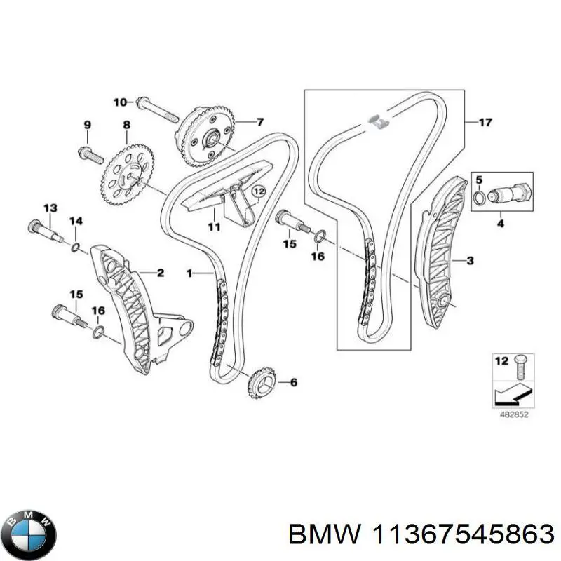 Болт шестерні распредвала BMW 11367545863 ціна, від 1.90 USD