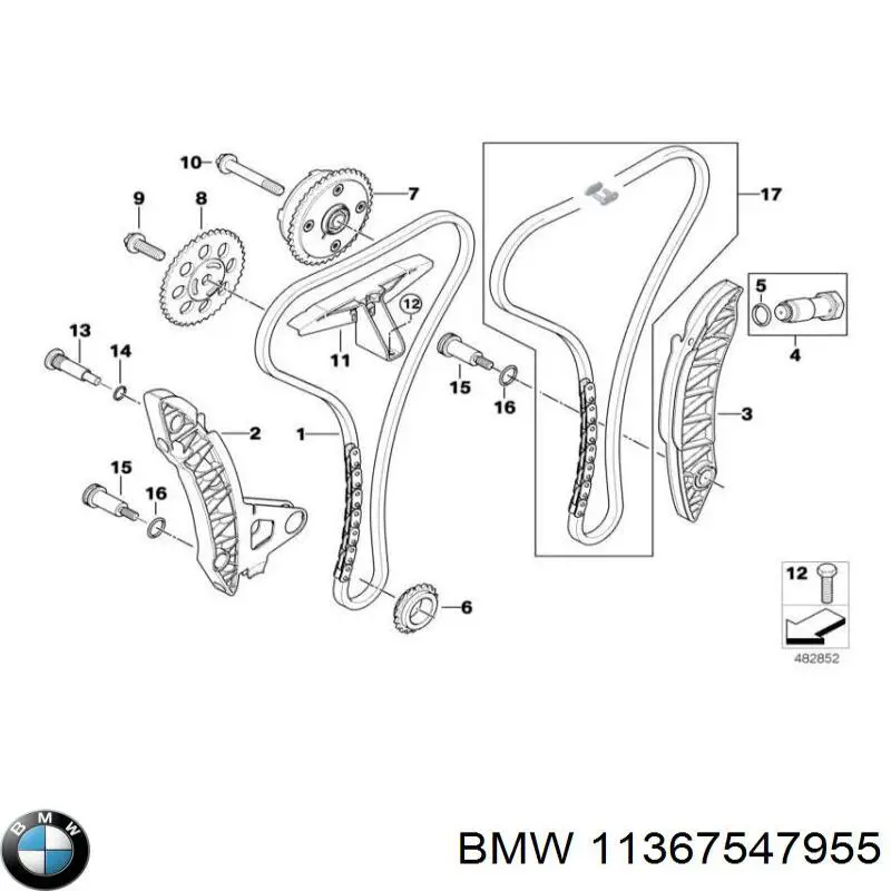 11367547955 BMW зірка-шестерня розподільного валу двигуна,випускного