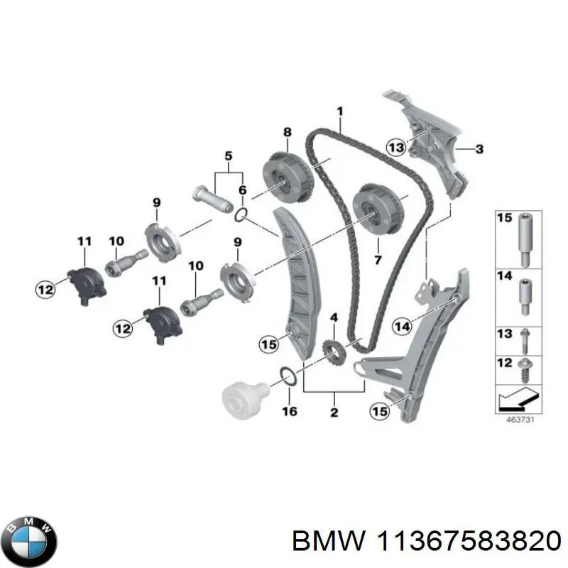 11367583820 BMW клапан електромагнітний положення (фаз розподільного валу)