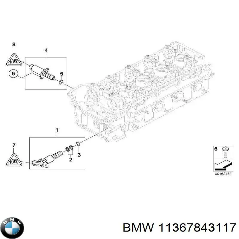 Клапан електромагнітний положення (фаз) розподільного валу 11367843117 BMW