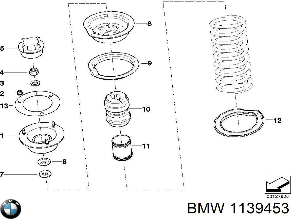 1139453 BMW Гайка штока амортизатора переднього