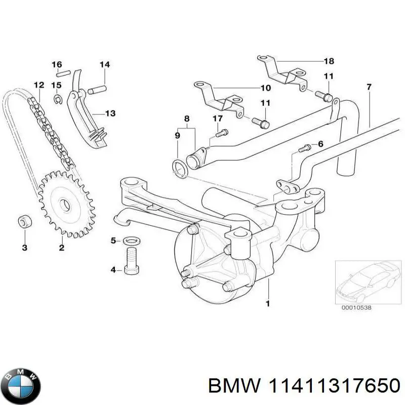 Натягувач ланцюга насосу масляного BMW 11411317650 ціна, від 29.92 USD