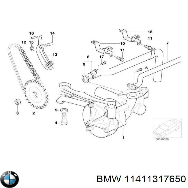 Натягувач ланцюга насоса масляного на BMW 3 (E36)