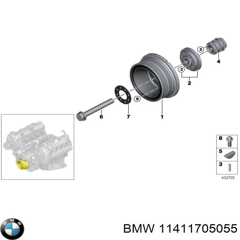 Натягувач ланцюга насоса масляного на BMW 5 (E34)