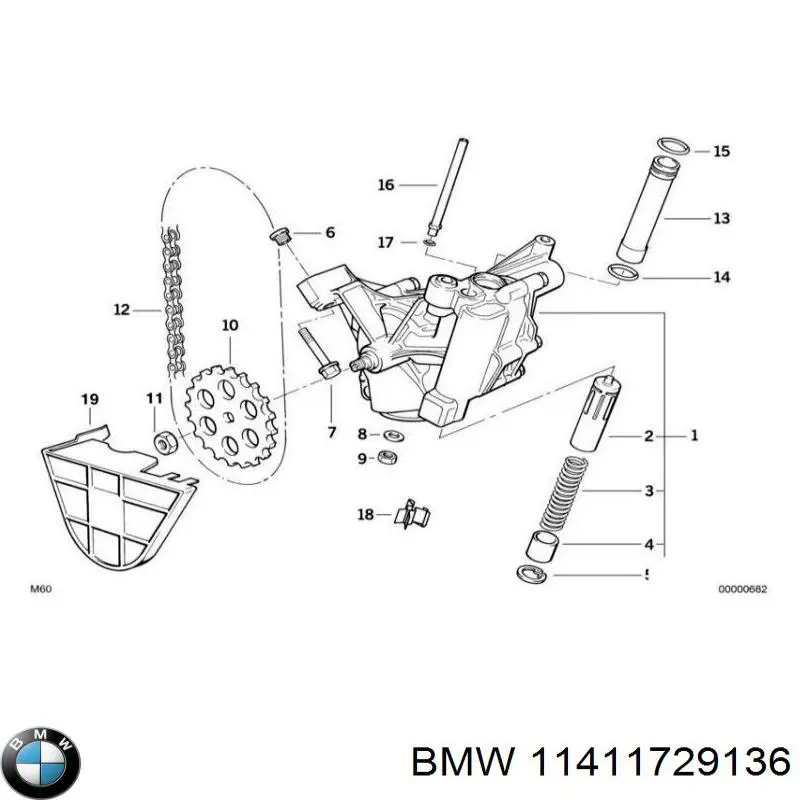 11411729136 BMW ланцюг маслянного насосу
