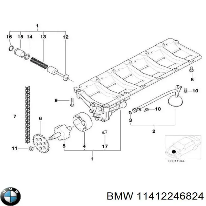 Помпа масляна BMW 11412246824 ціна, від 55.25 USD