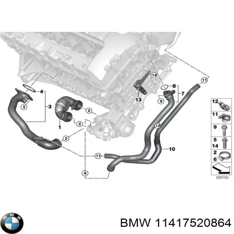 Шланг ГПК, низького тиску, від бачка до насосу BMW 11417520864 ціна, від 10.16 USD
