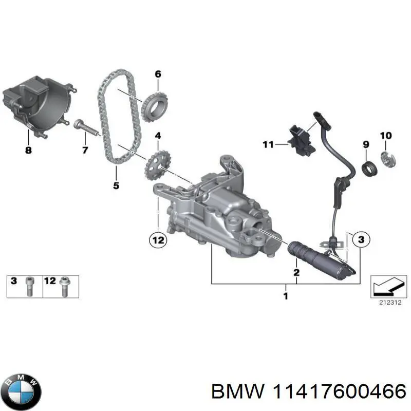 11417600466 BMW Масляний насос двигуна