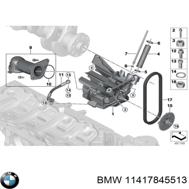 Помпа масляна BMW 11417845513 ціна, від 689.30 USD